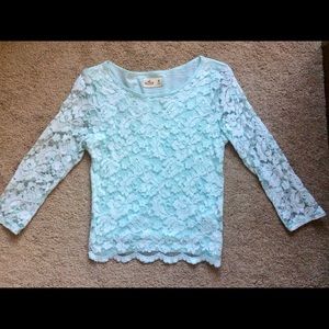 Hollister 3 Quarter sleeve lace t-shirt